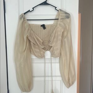 Forever 21 Cream Sheer Blouse
